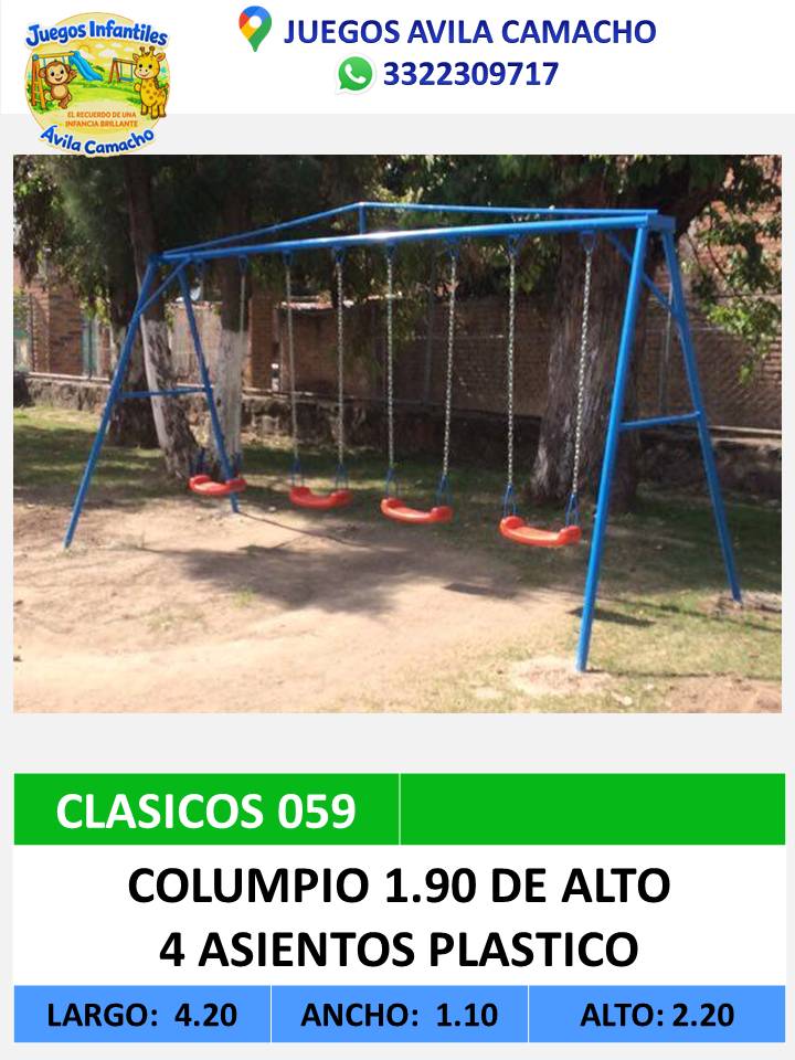 columpio  4 asientos 1.90
